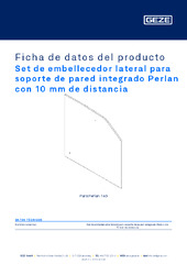 Set de embellecedor lateral para soporte de pared integrado Perlan con 10 mm de distancia Ficha de datos del producto ES