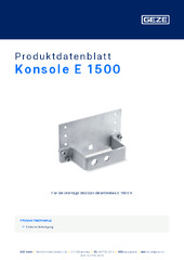 Konsole E 1500 Produktdatenblatt DE