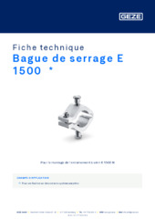 Bague de serrage E 1500  * Fiche technique FR