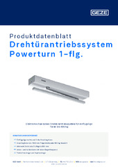 Drehtürantriebssystem Powerturn 1-flg. Produktdatenblatt DE