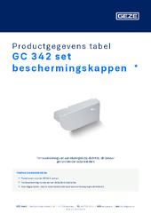 GC 342 set beschermingskappen  * Productgegevens tabel NL