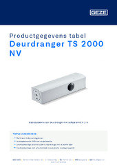 Deurdranger TS 2000 NV Productgegevens tabel NL