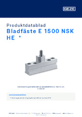Bladfäste E 1500 NSK HE  * Produktdatablad SV