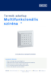 Multifunkcionális sziréna  * Termék adatlap HU
