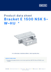 Bracket E 1500 NSK S-W-HU  * Product data sheet EN
