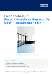 Porte à double action mobile MSW - encadrement fin  * Fiche technique FR