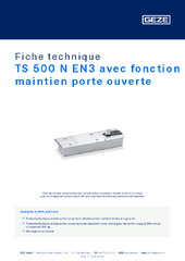 TS 500 N EN3 avec fonction maintien porte ouverte Fiche technique FR