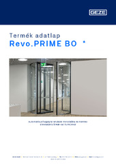 Revo.PRIME BO  * Termék adatlap HU