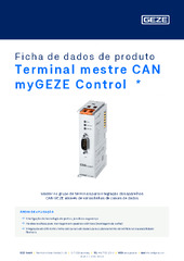 Terminal mestre CAN myGEZE Control  * Ficha de dados de produto PT