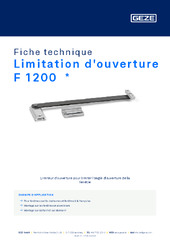 Limitation d'ouverture F 1200  * Fiche technique FR