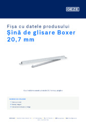 Șină de glisare Boxer 20,7 mm Fișa cu datele produsului RO