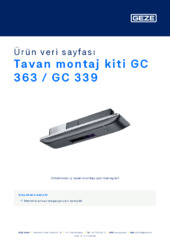 Tavan montaj kiti GC 363 / GC 339 Ürün veri sayfası TR