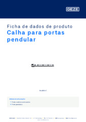 Calha para portas pendular Ficha de dados de produto PT