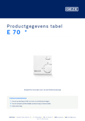E 70  * Productgegevens tabel NL