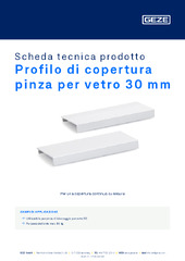 Profilo di copertura pinza per vetro 30 mm Scheda tecnica prodotto IT