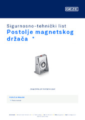Postolje magnetskog držača  * Sigurnosno-tehnički list HR