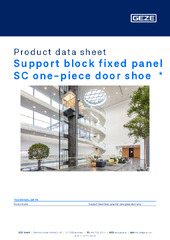 Support block fixed panel SC one-piece door shoe Product data sheet EN