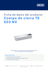 Cuerpo de cierre TS 550 NV Ficha de datos del producto ES
