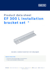 EF 300 L Installation bracket set  * Product data sheet EN