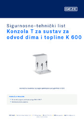 Konzola T za sustav za odvod dima i topline K 600 Sigurnosno-tehnički list HR