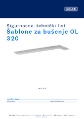 Šablone za bušenje OL 320 Sigurnosno-tehnički list HR