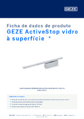 GEZE ActiveStop vidro à superfície  * Ficha de dados de produto PT