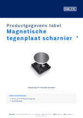 Magnetische tegenplaat scharnier  * Productgegevens tabel NL