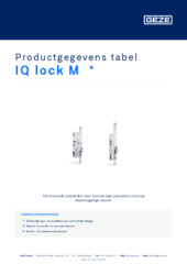 IQ lock M  * Productgegevens tabel NL