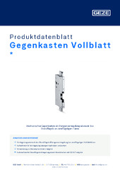 Gegenkasten Vollblatt  * Produktdatenblatt DE