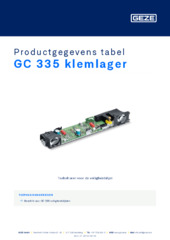 GC 335 klemlager Productgegevens tabel NL