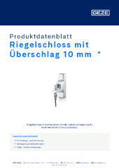 Riegelschloss mit Überschlag 10 mm  * Produktdatenblatt DE