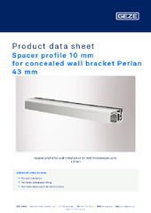 Spacer profile 10 mm for concealed wall bracket Perlan 43 mm Product data sheet EN