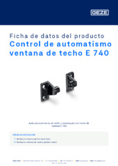 Control de automatismo ventana de techo E 740 Ficha de datos del producto ES