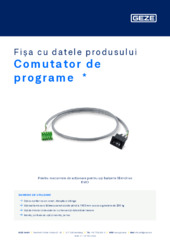 Comutator de programe  * Fișa cu datele produsului RO