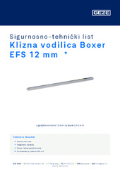 Klizna vodilica Boxer EFS 12 mm  * Sigurnosno-tehnički list HR