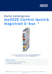 myGEZE Control łącznik magistrali E-bus  * Karta katalogowa PL