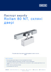 Rollan 80 NT, скляні двері Паспорт виробу UK