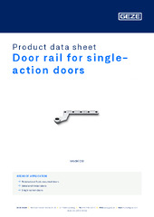 Door rail for single-action doors Product data sheet EN