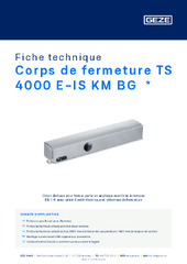 Corps de fermeture TS 4000 E-IS KM BG  * Fiche technique FR