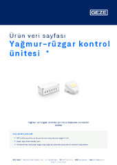 Yağmur-rüzgar kontrol ünitesi  * Ürün veri sayfası TR