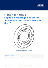 Bague de montage bouton de commande tactile en verre avec LED  * Fiche technique FR