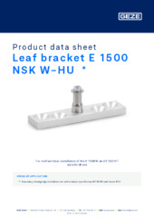 Leaf bracket E 1500 NSK W-HU  * Product data sheet EN