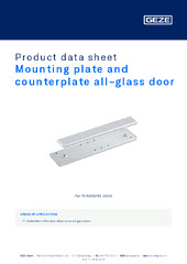 Mounting plate and counterplate all-glass door Product data sheet EN
