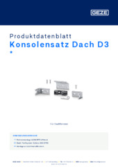 Konsolensatz Dach D3  * Produktdatenblatt DE
