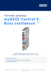 myGEZE Control E-Busz csatlakozó  * Termék adatlap HU
