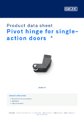 Pivot hinge for single-action doors | GEZE