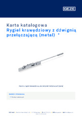 GEZE flush bolt metal Karta katalogowa PL