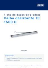 Calha deslizante TS 1500 G Ficha de dados de produto PT