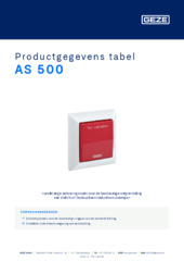 AS 500 Productgegevens tabel NL