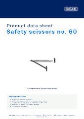 Safety scissors no. 60 Product data sheet EN